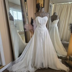 Madison White Strapless Wedding Dress